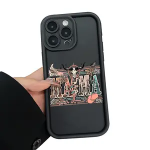 Western MAMA Pattern TPU Phone Case for iPhone 17 Pro Max 16 Plus 15 14 13 12 11 Air E Shockproof Drop Protection Rugged Durable Silicone Cover Cellphone Protective Smartphone Casing
