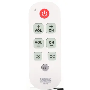 Anderic RR1004 Simple Big Button 1-Device TV Universal Remote Control