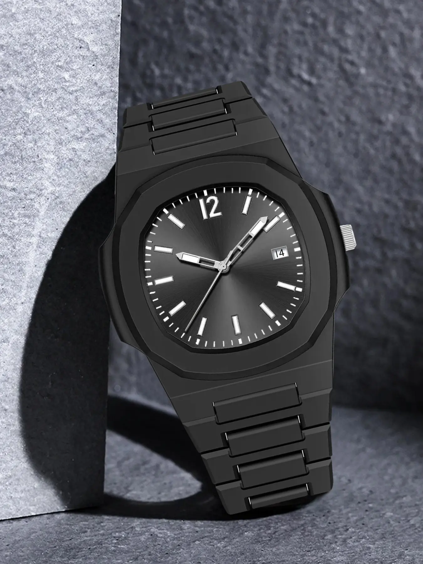 Men's Quartz Watch, Square Wristwatch, Fashionable & Minimalist Design, Lightweight Adjustable Square Dial, Modern Style Timepiece for Daily Wear
