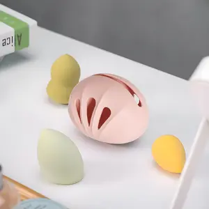 Durable Silicone Makeup Sponge Storage Box, Space-Saving, Easy to Clean, Breathable, Portable for Wet or Dry Sponges, Travel Friendly, Lightweight, Compact