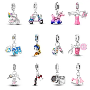 MULA Humanistic Life Series 3 - 925 Silver-plated Original Pendant, Women's Bracelet Necklace Jewelry, Art and Life Element Beads, Suitable for All Pandora Bracelets and Necklaces