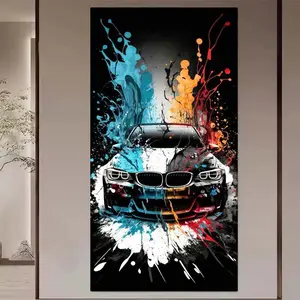 1 DIY hand-painted diamond painting kit, 5D diamond art set, DIY decoration, cool sports car diamond painting kit full round drill, mosaic, diamond art, DIY art home decoration, suitable for Christmas.