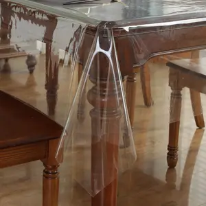 Rectangular PVC Transparent Tablecloth, Easy Clean, Living Room Kitchen Dining Table Decor, Multi-Functional Clear Film, DIY Cuttable Material