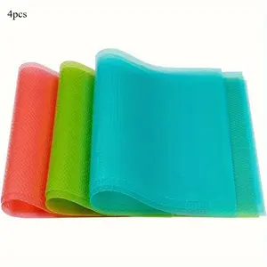 4pcs Refrigerator Liners Mats Washable, Refrigerator Liners For Shelves, Waterproof And Oilproof, Fridge Liner Pads For Top Freezer Glass Shelf Wire Shelving Cupboard Cabinet Drawers