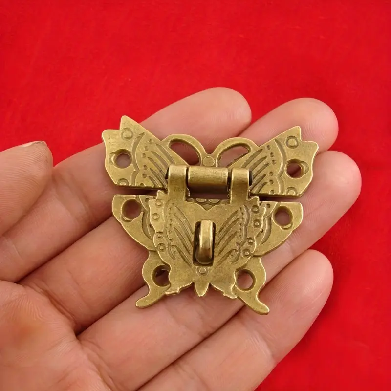 1pc Antique Butterfly Lock Clasp, Metal Zinc Alloy Catches with Vintage Finish for Jewelry Box and Wooden Case