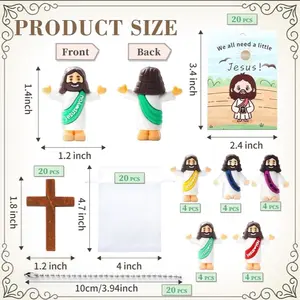 Evangelism Packet - Mini Jesus Figurines, New Testament Book, Love Wins Door Hangers, Clear Door Hanger Bags - Ideal for Christian Community & Outreach - Religious, Decor