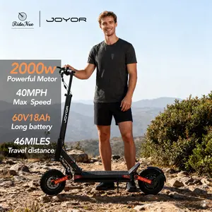 JOYOR S10-S-Z Electric Scooter for Adults, 2000W Dual Motor 48V 18Ah Long Range 46MIles, Max Speed 40MPH, Hydraulic Brakes, Dual Suspension, Foldable Off-Road E-Scooter,UL 2272 certified
