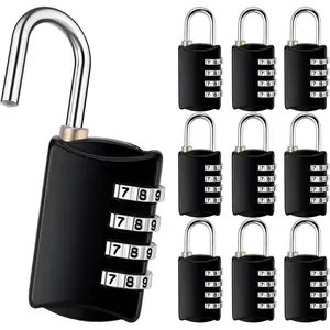 10 Pack 4 Digit Combination Locks Small Combination Padlock Luggage Number Locks Outdoor Waterproof Combo Lock for Traveling Toolbox School Gym Door Locker Suitcases