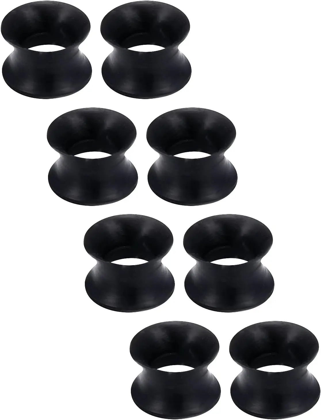 10G-50mm Silicone Gauges for Ear Double Flare Gauges Tunnels Plugs Earrings Flexible Ultra Thin Ear Tunnels Stretching Set Gauges Earlets Plugs Black Gauges