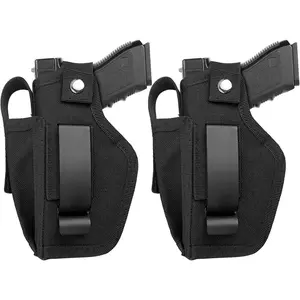 2 PACK Upgrade Universal Gun Holster for Men Women, Concealed Carry IWB OWB Pistols Holsters with Magazine Pouch Right and Left Hand Draw Fits S&W M&P Shield 9MM 380 Glock 17 19 26 43 Similar Handguns