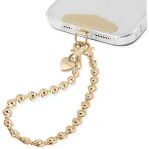 Phone Charm Strap Heart Phone Chain Wristlet With Metal Tether Tab Detachable  Chain Wrist Strap  Lanyard For Women,Fits All Phones,Shopping Traveling Party Walking