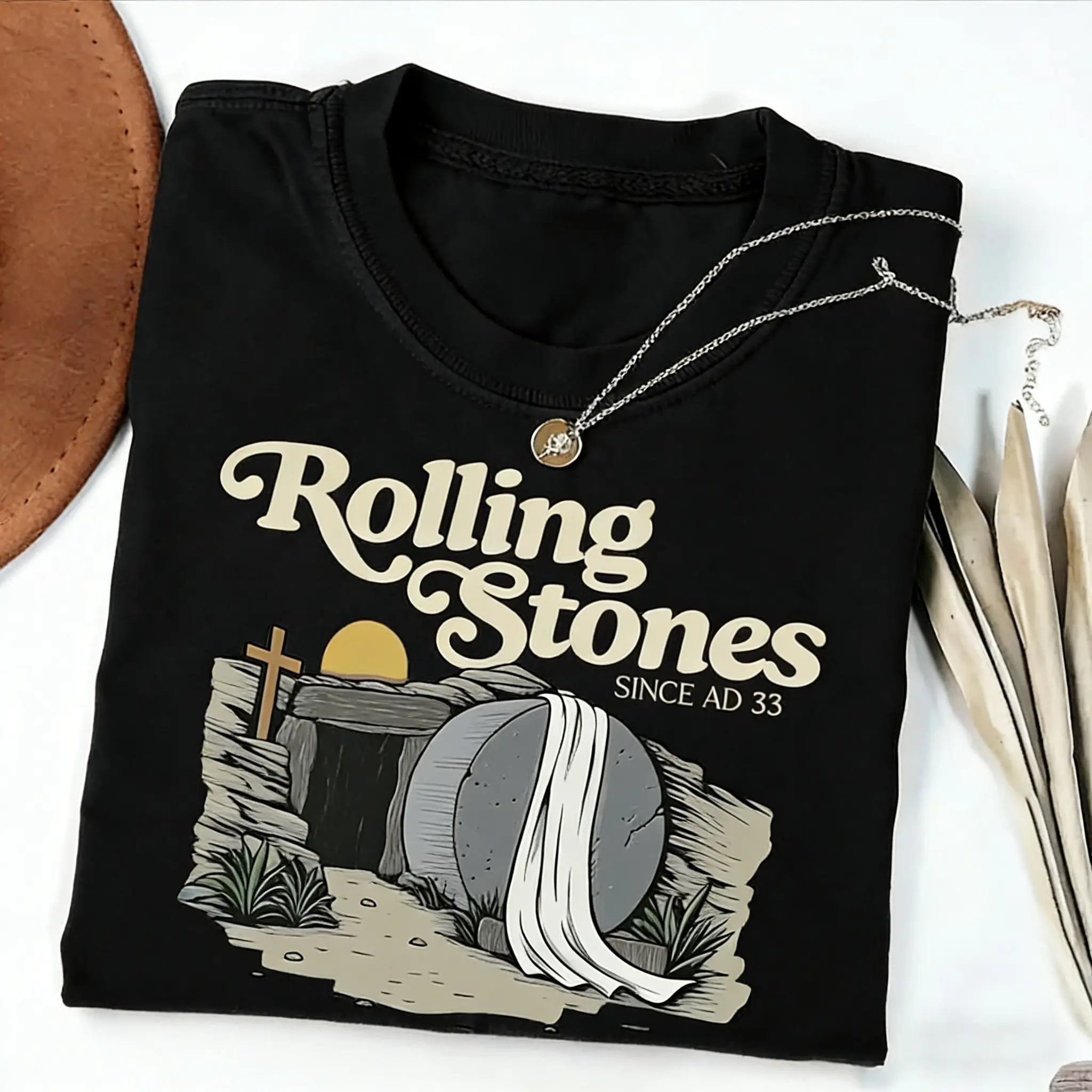 Men's Rolling Stones Easter Graphic T-Shirt - 100% Soft Cotton, Short-Sleeve, Round Neck, Slim-Fit, Pre-Shrunken, Machine & Hand Washable, Casual Everyday Clothes, All-Season Tshirt, Menswear