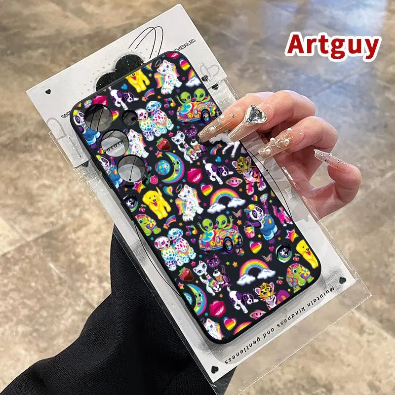 Straight Edge Phone Case Compatible with Samsung Galaxy  S23 Ultra S24 Plus S25 S22+  Whimsical Fantasy Menagerie Pattern Shockproof Liquid Silicone TPU Bumper Drop Protection Cover Smartphone Casing