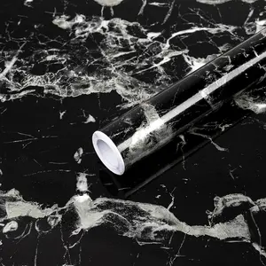 Marble Effect Self-Adhesive Vinyl Film 40x200cm, Waterproof Peel & Stick Wallpaper for Kitchen Countertops, Easy Install DIY Decoration, Marble Pattern Wallpaper