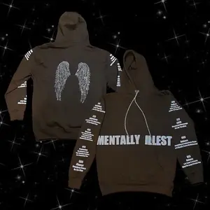 WHITE REFLECTIVE TMI ANGEL WING HOODIE BROWN