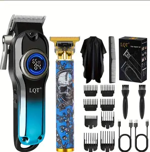 LQT zero Gapped Cordless Hair Clipper Set - Professional Barber T-Blade Trimmer, USB Rechargeable Men's Beard & Sideburns Grooming Tool, Home Haircut Equipment, Ideal Gift for Fathers
