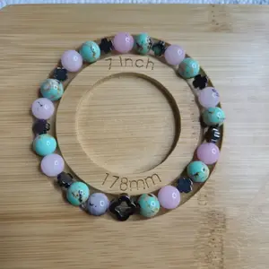 Clover Hematite, Seashell Turquoise, & Pink Opal Chalcedony Crystal Bracelet - Slayd Studio