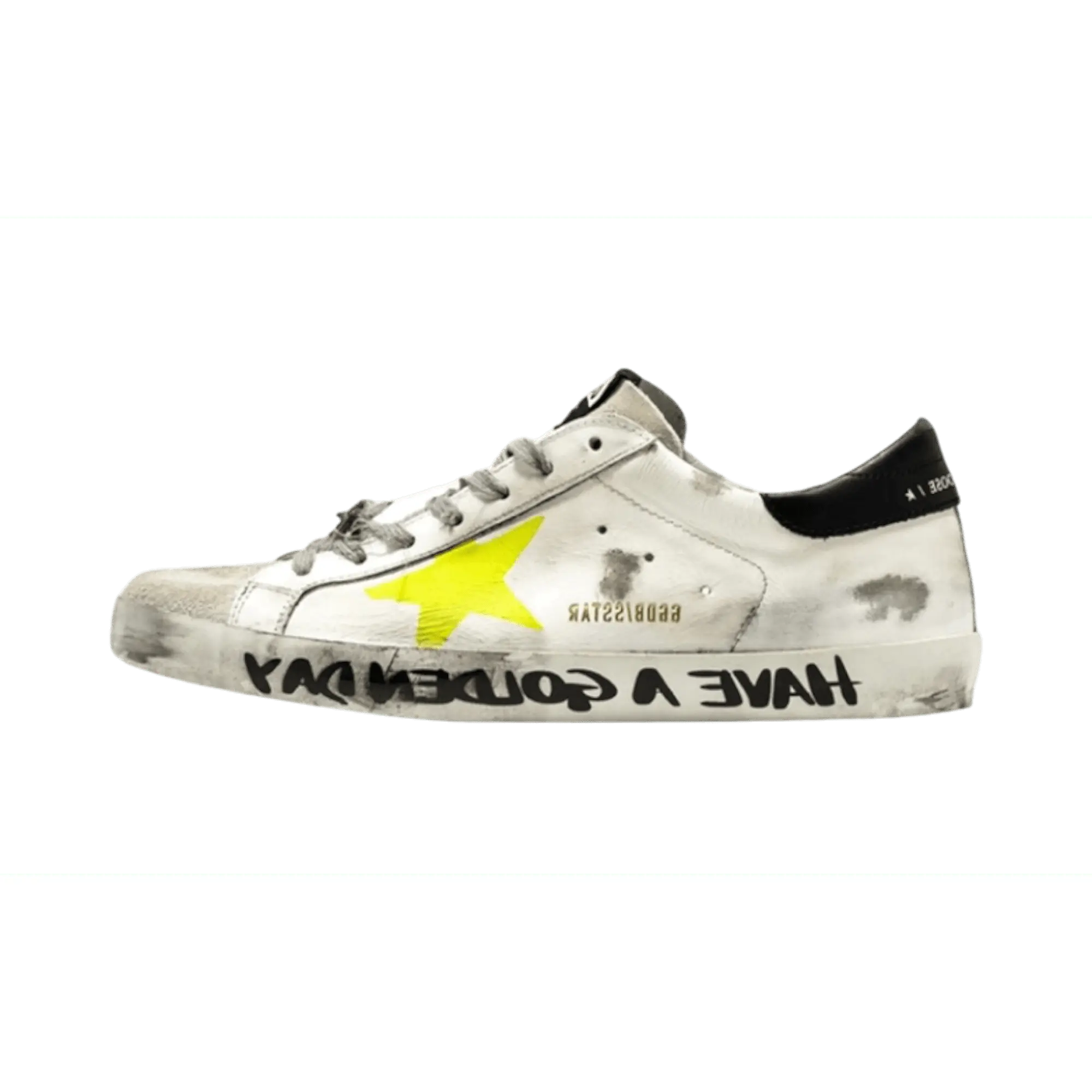 1282531 Golden Goose White Neon Distressed Superstar Sneaker