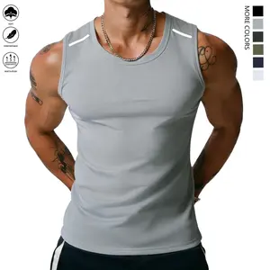 Grand Opening Offer - Men’s Wide-Strap Reflective Striped Vest, Highly Stretchy Breathable Muscle Tank, Heavyweight Drapey Fit Gym and Casual Sleeveless Shirt