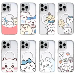 Kawaii Chiikawa Hachiware Usagi Magnetic Phone Cases for iPhone 17 Air 16 Pro Max 15 14 Plus 13 12 11 Magsafe Compatible Clear Case