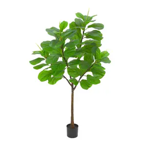 Realistic Artificial Fiddle Leaf Fig Tree - 70 Inch Tall Faux Ficus Lyrata, Adjustable Potted Indoor Plant - Decorative Greenery for Home, Living Room, or Office