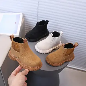 Unisex Retro Chunky Zipper Boots Teens Lightweight Mid Calf Hiking Shoes Durable TPR Sole Fashion Outdoor Casual Boots Boys Girls Fall Streetwear