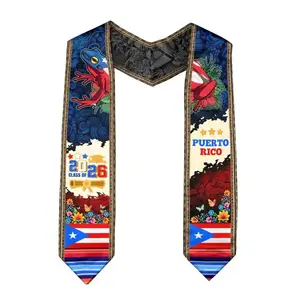 Puerto Rico - American Flag Graduation Sash 2026, Puerto Rican Graduation Stole