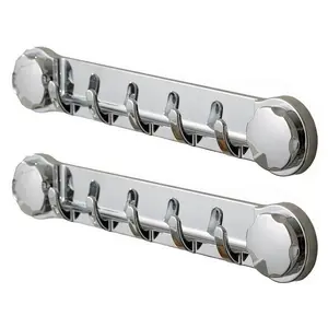 2 PCS Multifunctional Bathroom Wall Hooks, Upgrade Powerful Vacuum Suction Cup Hooks for Shower, Drill-Free Towel Rack