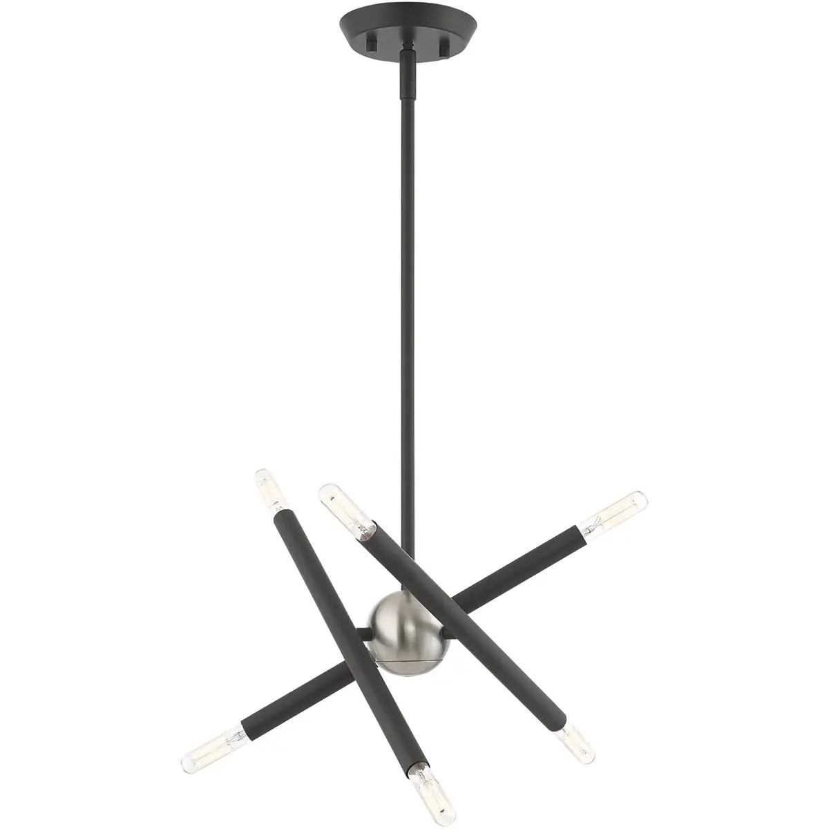 6 Light Scandinavian Gray Mini Chandelier with Steel base material