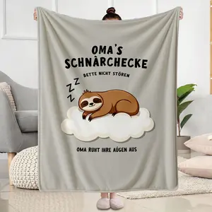 Cute Sleeping Sloth Flannel Blanket Cozy Soft Plush Throw Blanket for Home and Living Room Use Perfect Gift for Grandparents Mothers Day Christmas Birthday and Special Occasions Warm Snuggly Nap Time Blanket for Relax