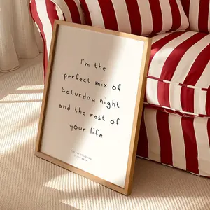 So Easy to Fall in Love Wall Art Print, Perfect Mix of Saturday Night Minimal Lyrics unframed poster, Olivia Dean Music Art, A Couple Minutes Gifts For Girls, Slow Living Cozy Home Decor, Valentine Wedding Anniversary Gift For Couple