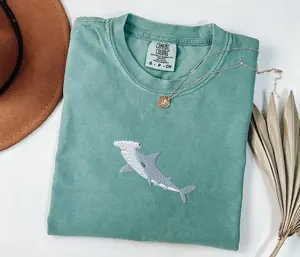 Embroidered Hammerhead Shark Tshirt, Unisex Hammerhead Shark Shirt, Hammered Shirt, Shark Shirt, Marine Biology Gift for Him, Her