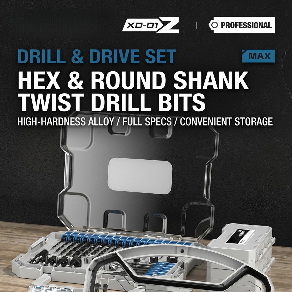 10 PCS Premium HSS Twist Drill Bit Set, 1-10mm Complete Size High Hardness Drill Bits for Steel Wood Plastic, Professional Impact Drill Power Tool Accessories with Storage Case