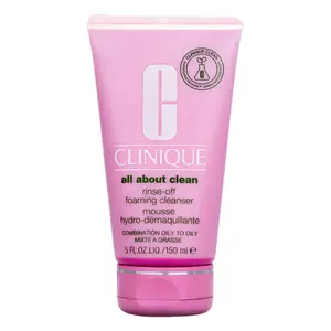 Clinique Rinse Off Foaming Cleanser Face Wash  Combination Oily-to-Oily skin types, 5.0 Ounce