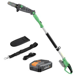 #Summervibes WORKPROX Cordless Pole Saw, 20V 4.0Ah Battery Powered 8 Inch Electric Pole Saw,4000mAh Power Bank with Quick Charge 3.0, Lightweight (6.39 lbs), 15 FT Max Reach Pole Saw for Tree Trimming