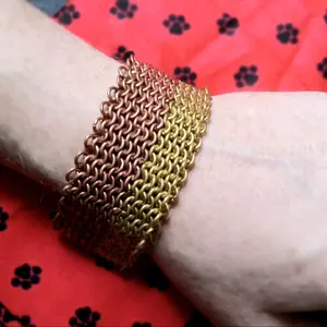 copper healing with brass chainmaille bracelets, high fashion, agardenfulloflife brand name, handcrafted jewelry, crystal healing shop, armor, bangle bracelets, anklets