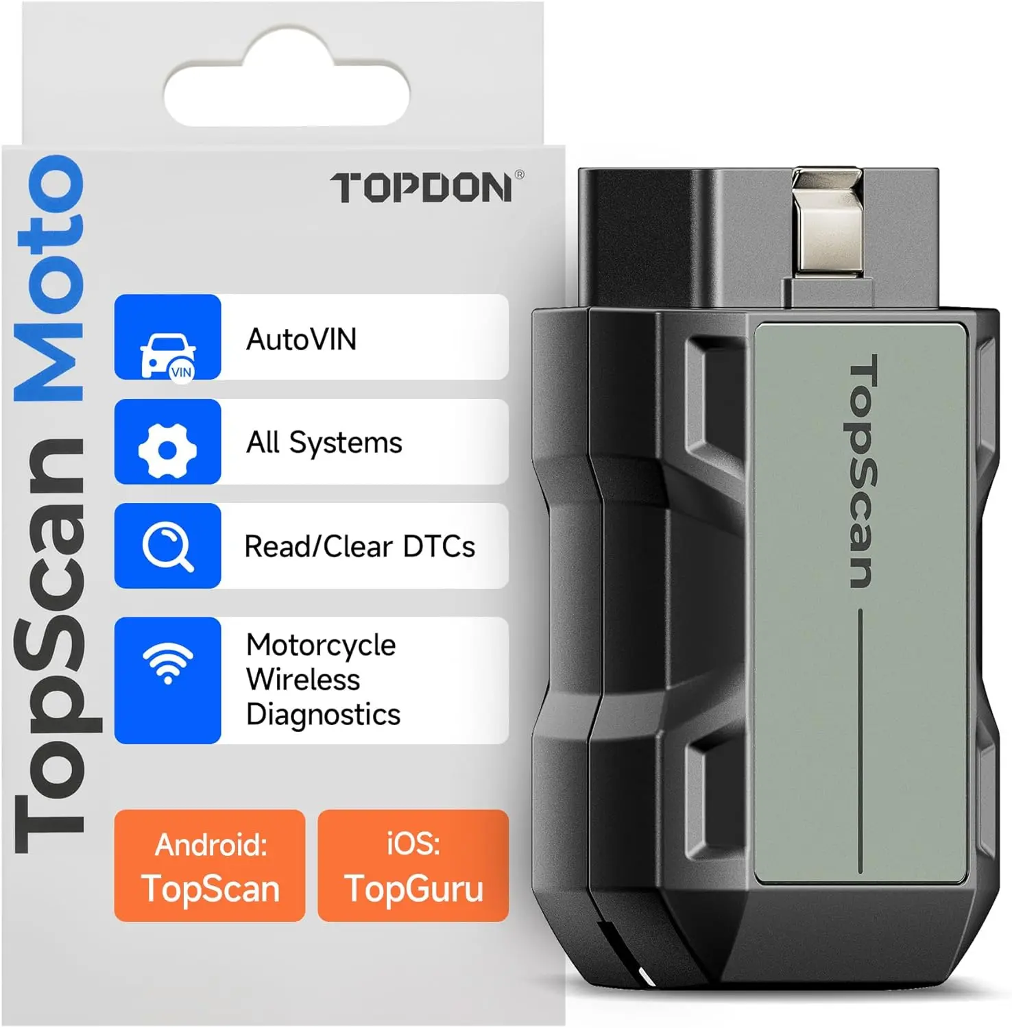 TOPDON TopScan Motorcycle Diagnostic Tool, Wireless Motorcycle OBD2 Scanner Fits for Harley, Ducati, BMW, All Systems Motorbike TOPDON TopScan Motorcycle Diagnostic Tool, Wireless Motorcycle OBD2 Scanner Fits for Harley, Ducati, BMW, All Systems Motorbike