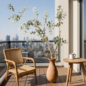 Realistic Eucalyptus Branches Decorative Plastic Flower Arrangement, Perfect for Weddings & Home Decoration, No Maintenance Needed