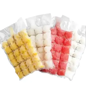 50PCS Self Sealing Ice Cube Bags, Disposable Ice Freezer Bags for Drinks Cocktails & Summer Parties, Leakproof Portable Ice Making Bags for Home Travel Camping & BBQ