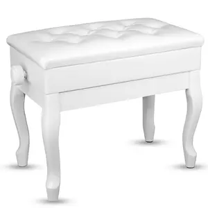 5 Core Piano Bench 3" Padded Cushioned Stool Wooden Heavy Duty Adjustable Musician Chair w Storage