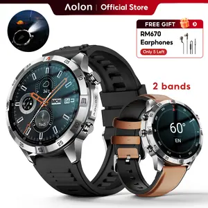 【Premium Business】Aolon GT6 Pro Rugged Outdoor Smartwatch: 1.51 inch AMOLED, LED Flashlight, Compass, Bluetooth Call, Fitness Tracker. Features 5-Button design, 60-Day Battery, 1ATM and IP68 Water-Resistant. #SummerVibes#outdoorfun#fathers day gift
