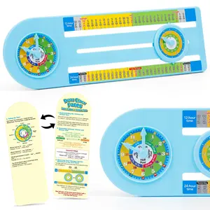 Dual-Faced Teaching Clock for 12/24 Hour Time,24 Hour Analog Clock Learning 1st Grade Classroom Must HavesTeacher Toys, Clock Toys for Classroom&Homeschool