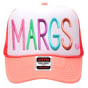 Margs Embroidered Trucker Hat, Margarita Beach Bachelorette Party Summer Vacation Accessory