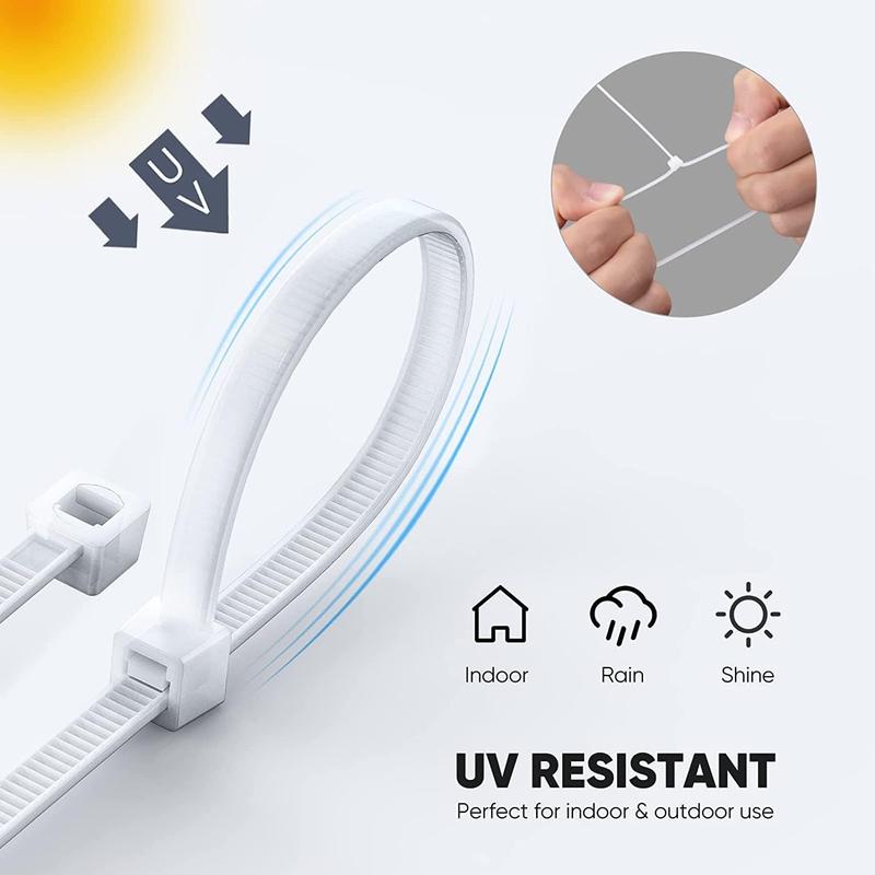 Zip Ties Assorted Sizes 400 Pack 4/6/8/12 Inch Cable Ties Heavy Duty Plastic Wire Ties UV Resistant Zipties Black Small Zip Tie Wraps Assortment Cord Management for Home, Office, Gardening