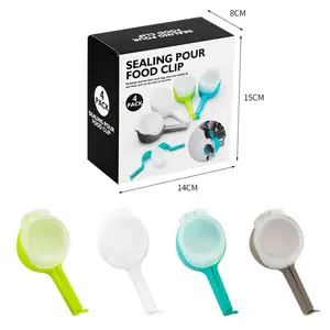 4Pack Sealed Food Storage Bag Clips Plastic Lid Sealing Clips Moisture Proof Sealing Clips Food Preservator for Food Storage