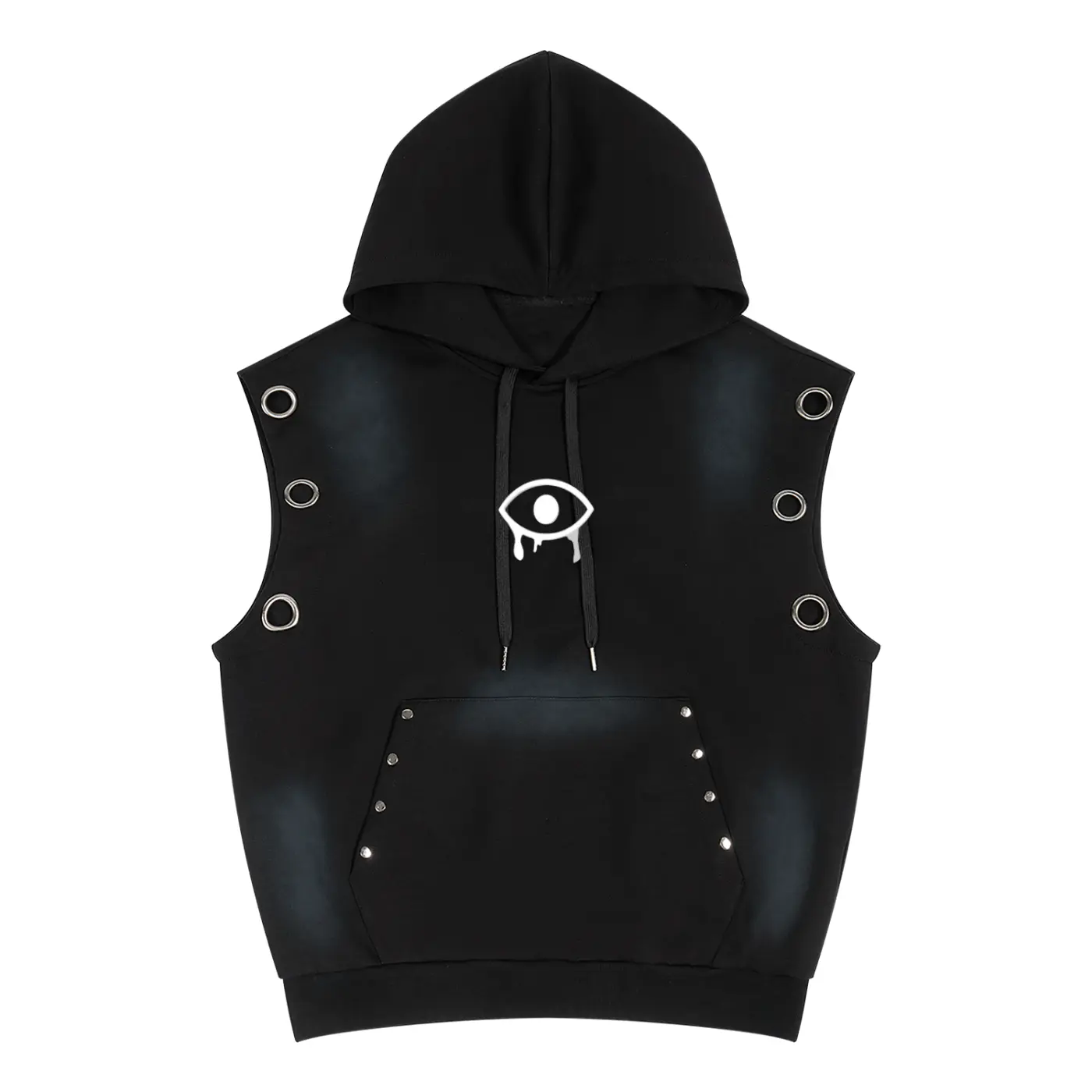Liquid Eye - Unisex Vintage Wash Sun Fade Sleeveless Hoodie