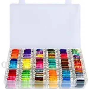 Embroidery Floss & Bracelet String Thread with Organizer Storage Box 108 Colors Cross Stitch Threads Set