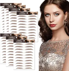 77Pairs 4D Hair-Like Eyebrow Tattoo Stickers Waterproof Natural Fake Eyebrow Stickers,Long Lasting Eyebrow Grooming Shaping Perfect for Women and Girls (STM -Brown)