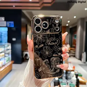 Western Boot Pattern Soft Case for iPhone 17 Pro Max Air 16 Plus 15 14 13 12 11 Elegance Luxury Golden Edge Electroplating TPU Phone Protection Cover Premium Slim Shockproof Lightweight Protective Cover