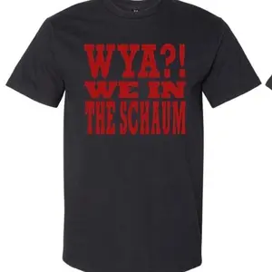 CADILLACJERRY The Schaum 1st Collection Black T-Shirts - Red Lettering, Short Sleeve, Classic Fit Tshirt Shortsleeve Casual graphic streetwear good